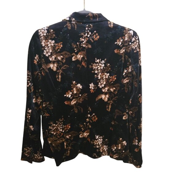 Cynthia Rowley NWT Black Velvet Floral Blazer Single Breasted Size S - Picture 3 of 7